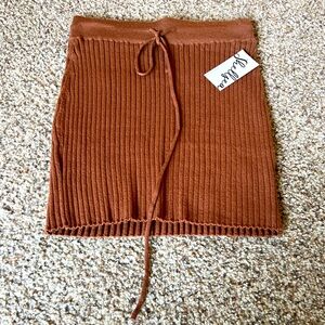 Shellsea Knit Bodycon Skirt in Camel